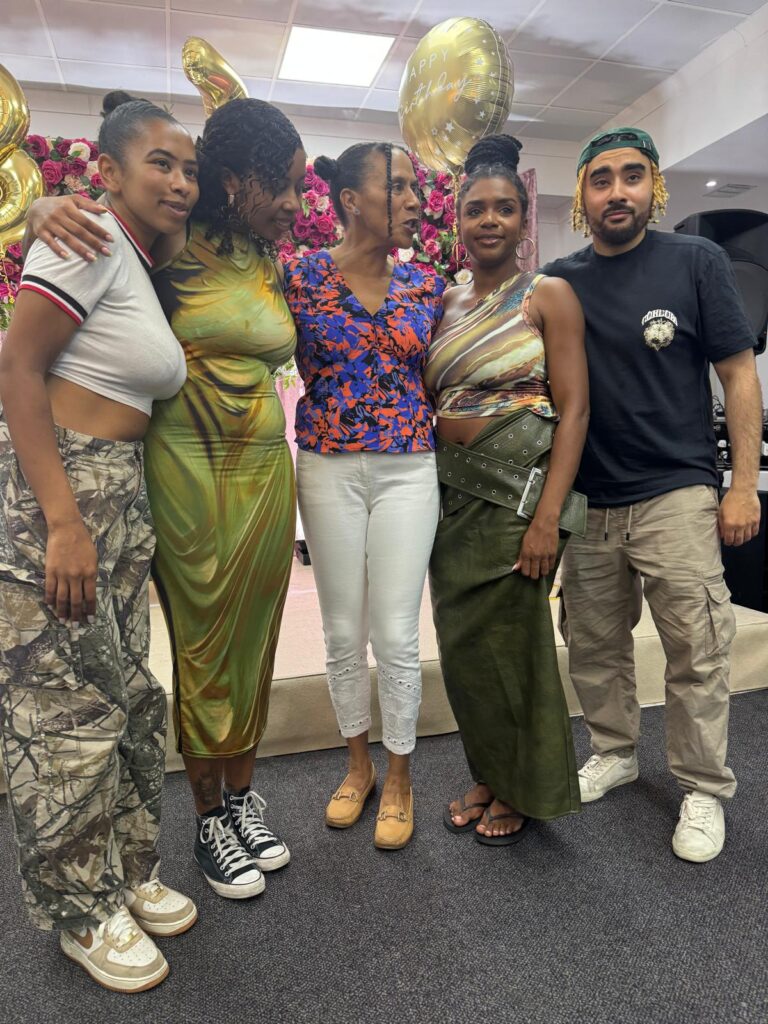 Jacqui with the children