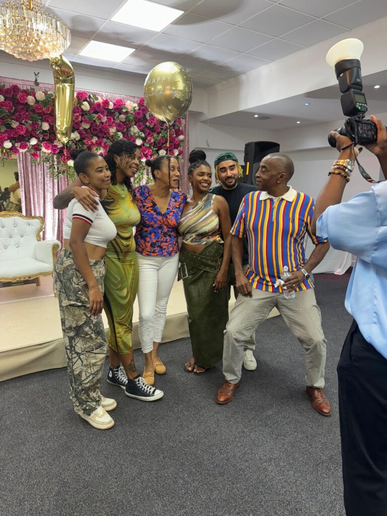 Jacqui, Roy (Strange stance!) and the Grandchildren